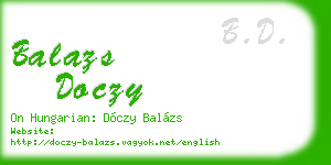 balazs doczy business card